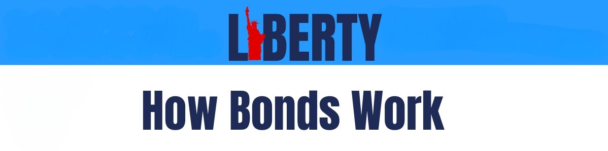 A blue and white infographic explaining how Liberty Bail bonds in Jackson Mississippi works.