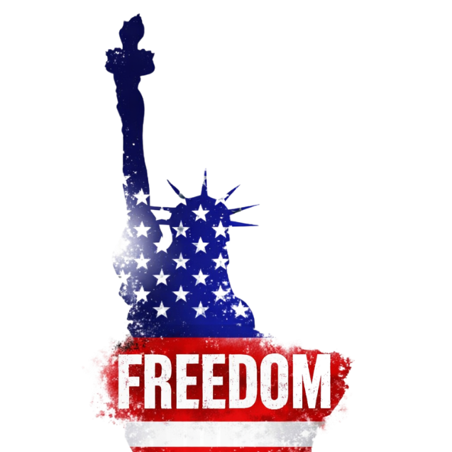 Statue of Liberty with American flag design and the word Freedom, representing Liberty Bail Bonds fast bail bond services in Jackson Mississippi and surrounding areas